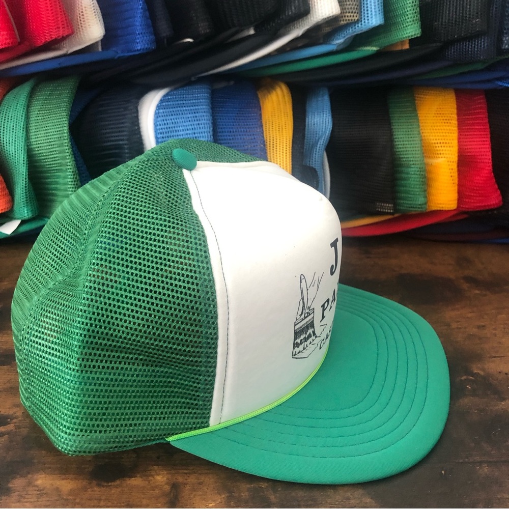 Vintage 80s 90s streetwear Castro Valley J & D Painting Rope Front Trucker Hat - Picture 2 of 7